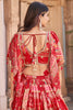 Enchanting Red Zari Embroidered Chinon Wedding Wear Lehenga Choli