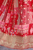 Enchanting Red Zari Embroidered Chinon Wedding Wear Lehenga Choli