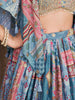 Magnetic Sky-Blue Digital Printed Chinon Sangeet Wear Lehenga Choli