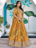 Good-looking Mustard Yellow Chinon Haldi Wear Lehenga Choli