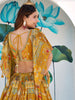 Good-looking Mustard Yellow Chinon Haldi Wear Lehenga Choli