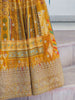 Good-looking Mustard Yellow Chinon Haldi Wear Lehenga Choli