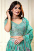 Attractive Turquoise Sequins Organza Event Wear Lehenga Choli