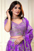 Captivating Purple Sequins Organza Engagement Wear Lehenga Choli