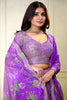 Captivating Purple Sequins Organza Engagement Wear Lehenga Choli