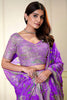 Captivating Purple Sequins Organza Engagement Wear Lehenga Choli