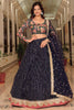 Adorable Navy Blue Sequins Net Reception Wear Lehenga Choli