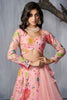 Wonderful Pink Floral Printed Organza Wedding Wear Lehenga Choli