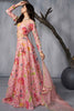 Wonderful Pink Floral Printed Organza Wedding Wear Lehenga Choli