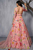 Wonderful Pink Floral Printed Organza Wedding Wear Lehenga Choli