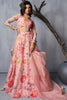 Wonderful Pink Floral Printed Organza Wedding Wear Lehenga Choli