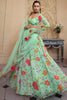 Fabulous Green Floral Printed Organza Function Wear Lehenga Choli