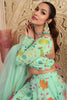 Fabulous Green Floral Printed Organza Function Wear Lehenga Choli