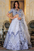 Glamorous White Thread Embroidered Satin Designer Lehenga Choli With Dupatta
