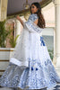 Amazing White Thread Embroidered Satin Sangeet Wear Lehenga Choli