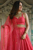 Graceful Pink Sequins Georgette Sangeet Wear Lehenga Choli With Dupatta