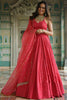 Graceful Pink Sequins Georgette Sangeet Wear Lehenga Choli With Dupatta