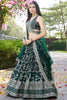 Awesome Green Zari Embroidered Silk Mehendi Wear Lehenga Choli