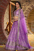 Attractive Lavender Zari Work Silk Bridesmaid Lehenga Choli With Dupatta