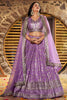 Attractive Lavender Zari Work Silk Bridesmaid Lehenga Choli With Dupatta