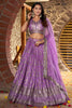 Attractive Lavender Zari Work Silk Bridesmaid Lehenga Choli With Dupatta