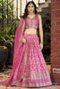 Wonderful Pink Zari Work Silk Festival Wear Lehenga Choli With Dupatta