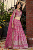 Wonderful Pink Zari Work Silk Festival Wear Lehenga Choli With Dupatta