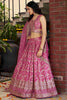 Wonderful Pink Zari Work Silk Festival Wear Lehenga Choli With Dupatta