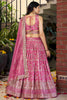 Wonderful Pink Zari Work Silk Festival Wear Lehenga Choli With Dupatta