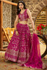 Fascinating Rani Pink Zari Work Lehenga Choli With Organza Dupatta