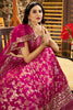 Fascinating Rani Pink Zari Work Lehenga Choli With Organza Dupatta
