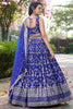 Mesmerizing Royal Blue Zari Embroidered Silk Lehenga Choli