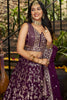 Astonishing Wine Zari Work Silk Wedding Lehenga Choli With Dupatta