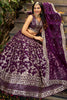 Astonishing Wine Zari Work Silk Wedding Lehenga Choli With Dupatta