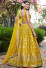 Amazing Yellow Thread Embroidery Silk Festival Wear Lehenga Choli