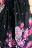 Beautiful Black Floral Printed Georgette Party Wear Saree With Blouse