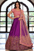 Awesome Purple Zari Embroidered Mulberry Silk Wedding Lehenga Choli