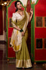 Stunning Green Zari Weaving Jacquard Festival Wear Saree With Blouse