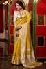 Beautiful Yellow Zari Weaving Jacquard Traditional Saree With Blouse