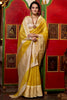 Beautiful Yellow Zari Weaving Jacquard Traditional Saree With Blouse