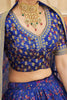 Ravishing Blue Digital Printed Organza Engagement Wear Lehenga Choli