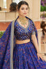 Ravishing Blue Digital Printed Organza Engagement Wear Lehenga Choli