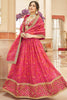 Attractive Pink Floral Printed Organza Wedding Wear Lehenga Choli