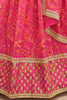 Attractive Pink Floral Printed Organza Wedding Wear Lehenga Choli