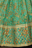 Alluring Green Floral Printed Organza Mehendi Wear Lehenga Choli