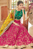 Ravishing Pink Sequins Art Silk Wedding Wear Lehenga Choli