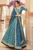 Dazzling Blue Sequins Work Art Silk Reception Wear Lehenga Choli