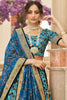 Dazzling Blue Sequins Work Art Silk Reception Wear Lehenga Choli