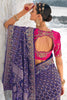 Beloved Purple Bandhani Printed Georgette Event Wear Saree With Blouse