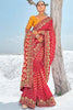 Charming Red Bandhani Printed Georgette Event Wear Saree With Blouse